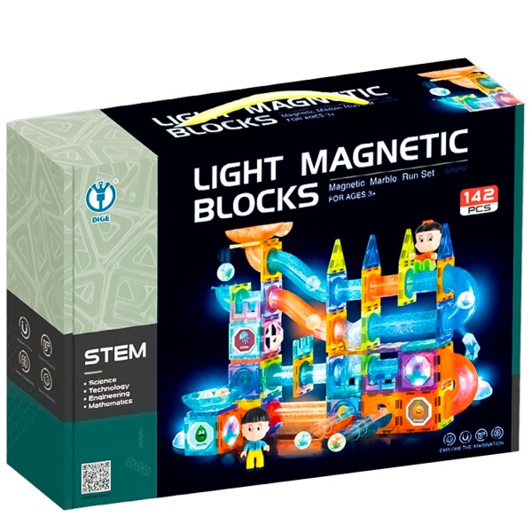 Juego Bloques Magnéticos 142 Pcs Con Luz Construcción Juego Bloques Magnéticos 142 Pcs Con Luz Construcción