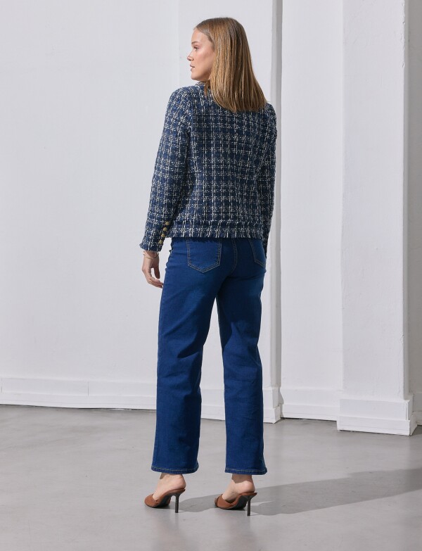 Chaqueta Boucle AZUL/BLANCO