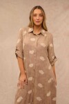 VESTIDO MILDA ESTAMPADO BEIGE VESTIDO MILDA ESTAMPADO BEIGE