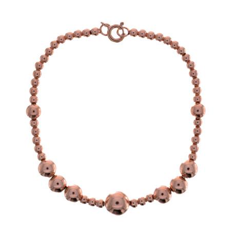 Pulsera de plata 925 con baño de oro rosado. Pulsera de plata 925 con baño de oro rosado.