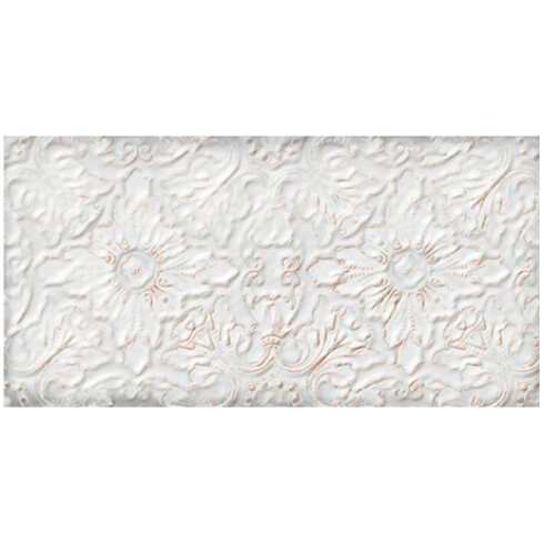 Ceramica Tipo Brick Blanco Decorado 12X24Cm Pared GAMAS DE BLANCO