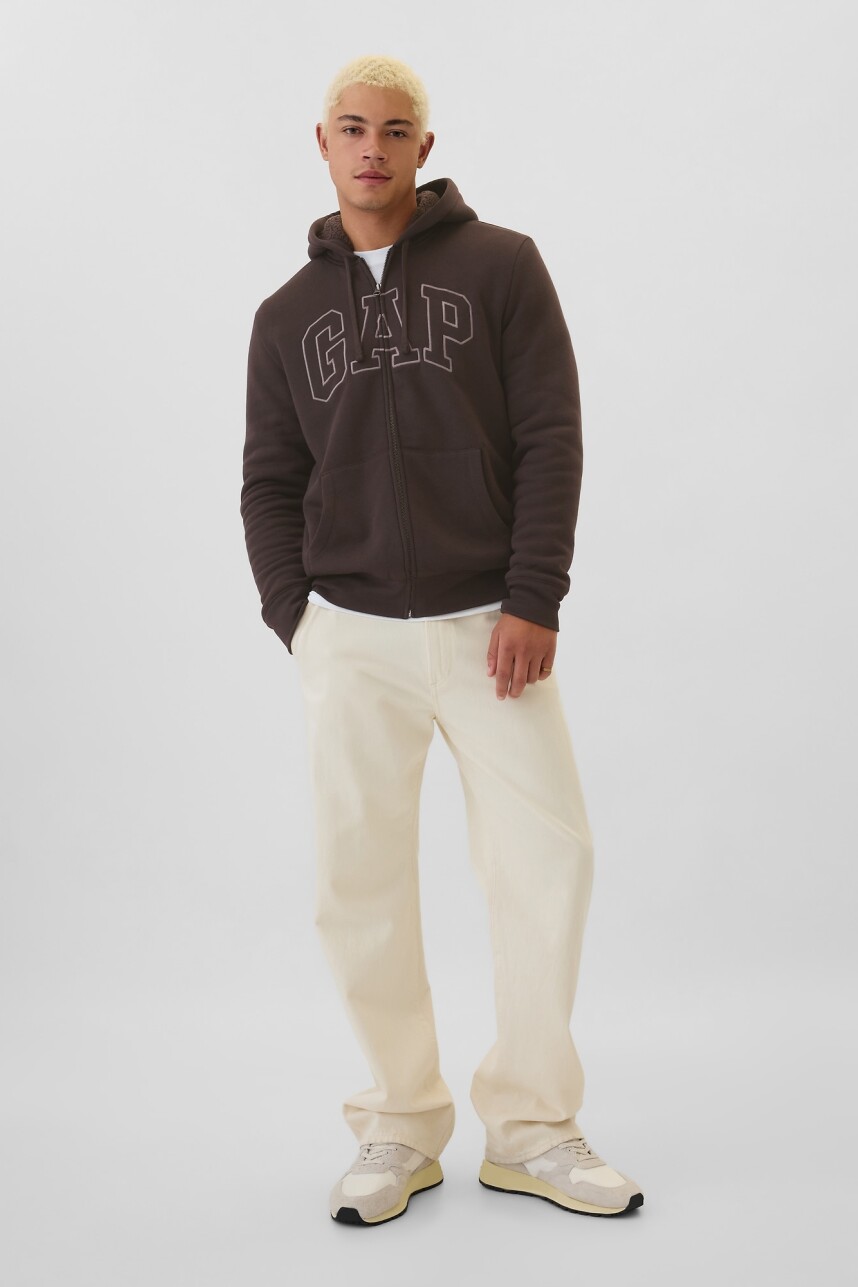 Canguro Con Corderito Logo Gap Hombre Terra Brown