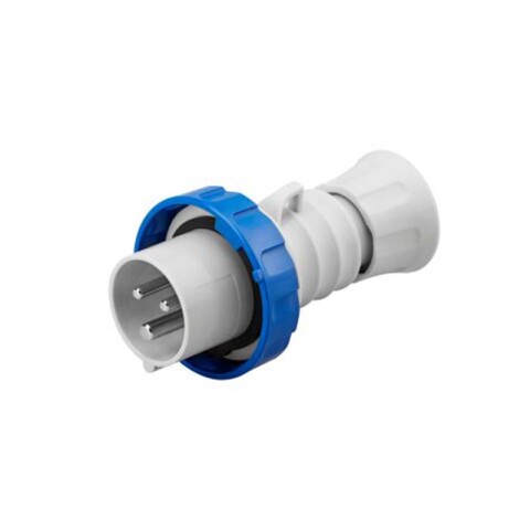 Ficha industrial 2P+T 16A 6HS 220V azul IP67 GG0026