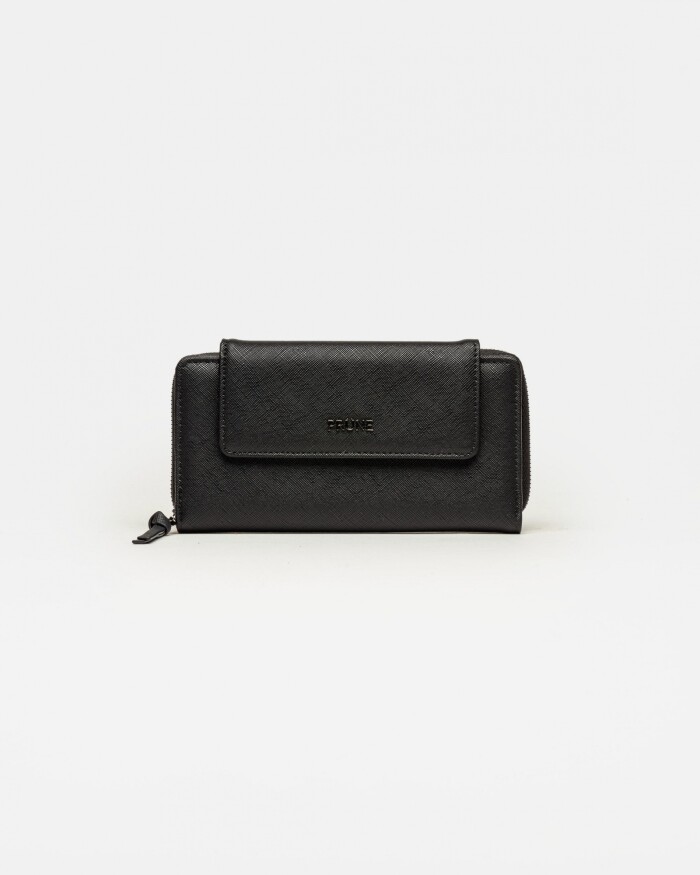 Billetera Hadley en efecto cuero Negro