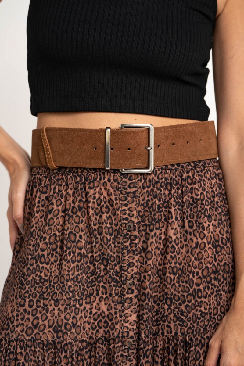 Cinto Gamuza Cuero Marron