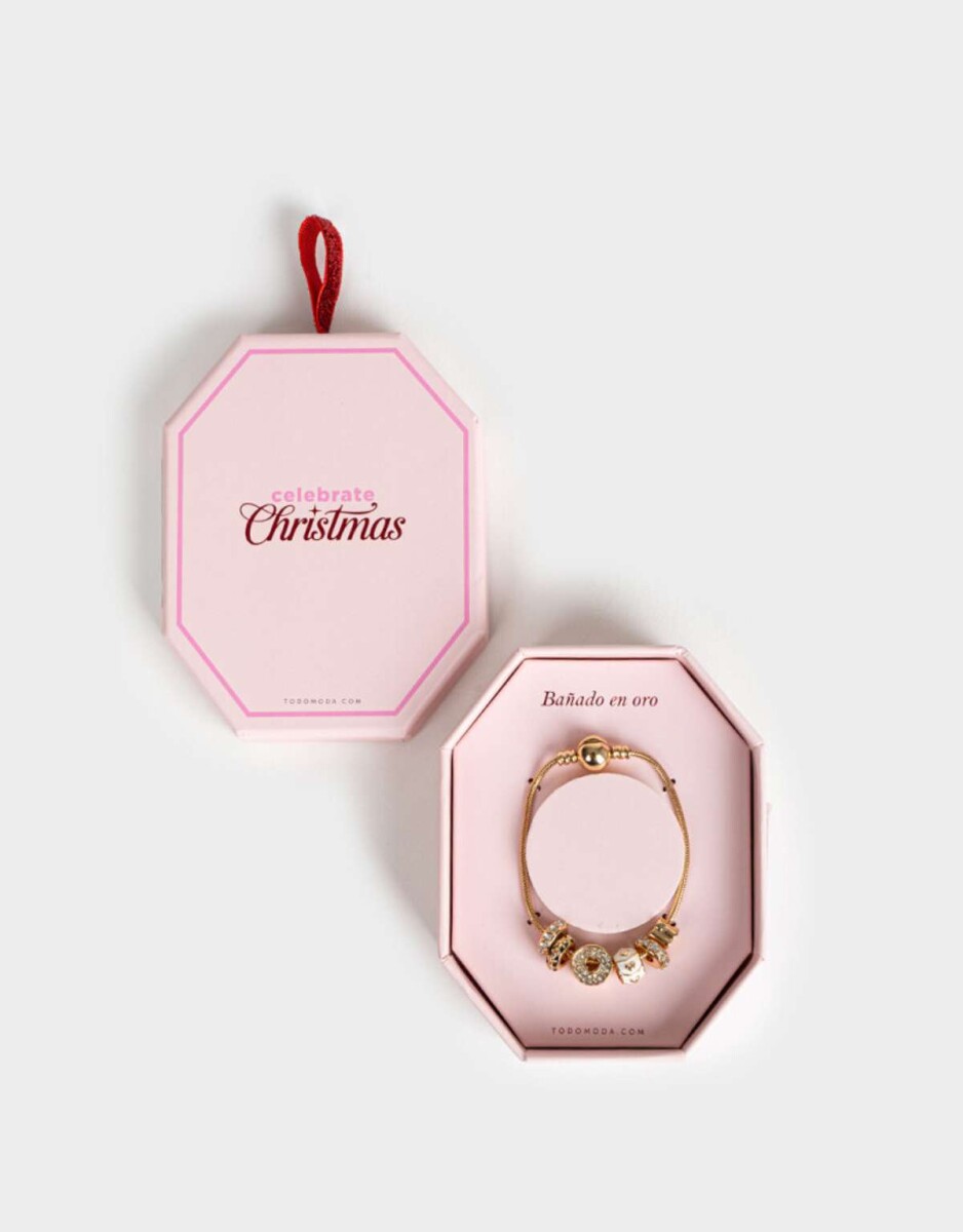 Pulsera Snake Con Dijes - Dorado 