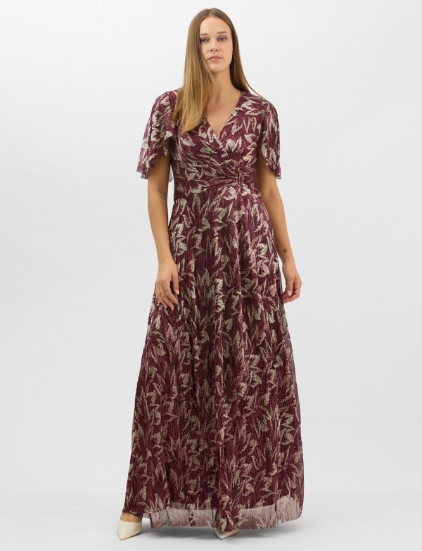 Estido Maxi Cruzado Con Brillo Metalizado BORDEAUX/MULTI