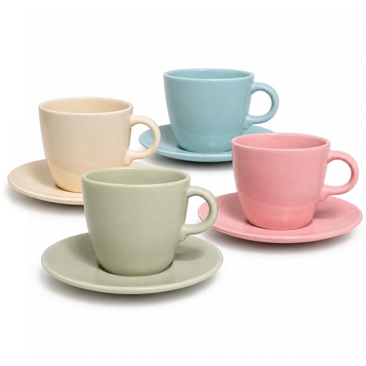 TAZA 270ML C/PLATO D15CM COLORES SURTIDOS 