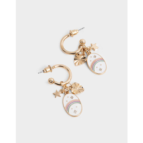 Aros Argollas Esmaltado Dorado