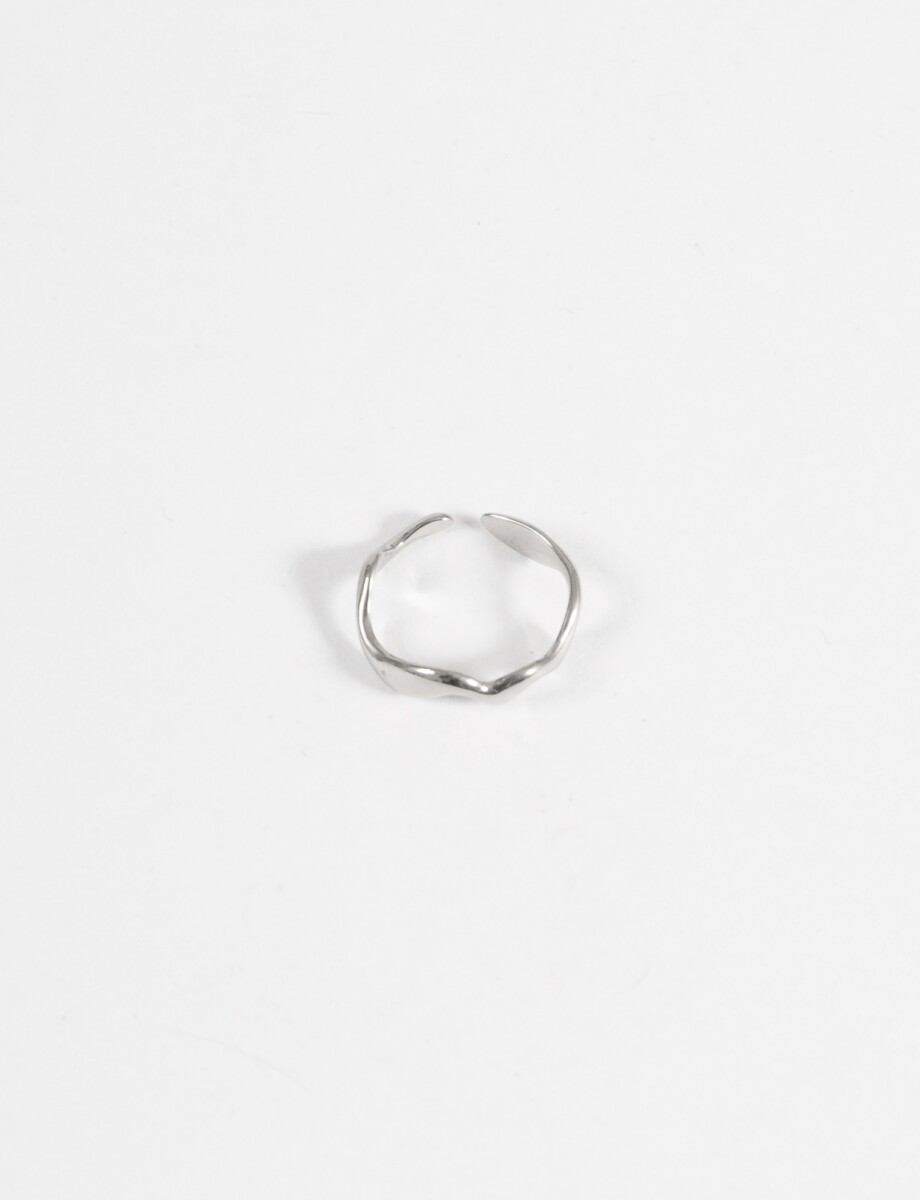 Anillo acero curve - plateado 