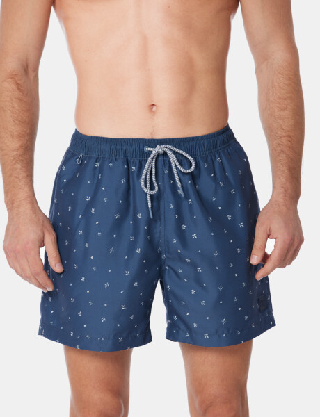 SHORT DE BAÑO ESTAMPADO Azul