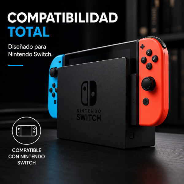 Control Joystick Para Nintendo Switch Inalámbrico Bluetooth Color Rojo y Azul.