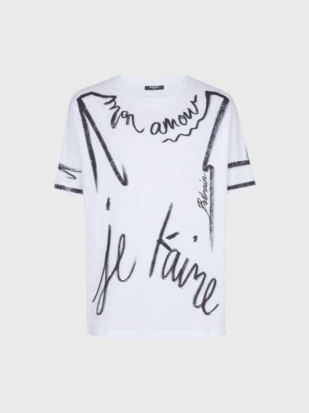 BALMAIN - T-SHIRT LOVE LETTER Blanco