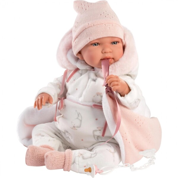 Bebe Muñeca Llorens Tina Recien Nacida Llorona 44 cm Manta Modelo Tina Llorona
