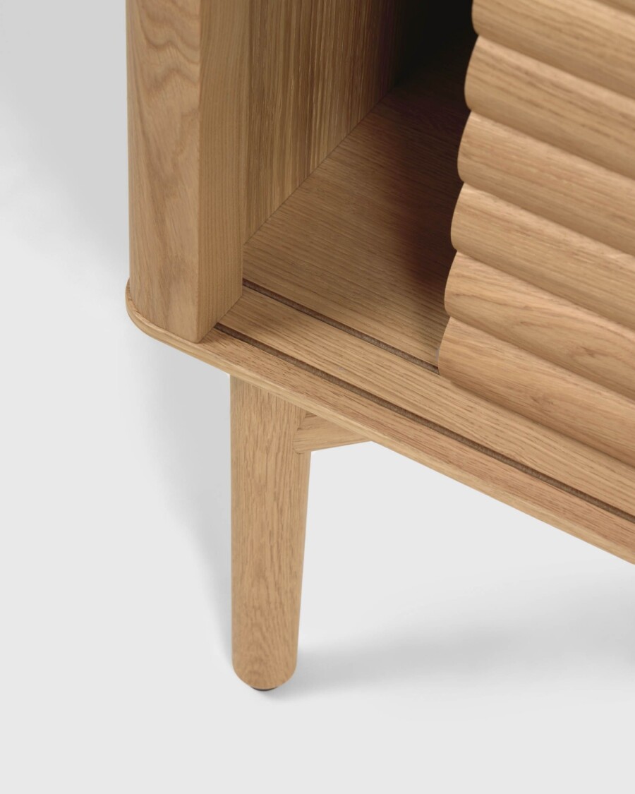 Mueble TV Lenon 200 x 57 cm de madera maciza y chapa de roble