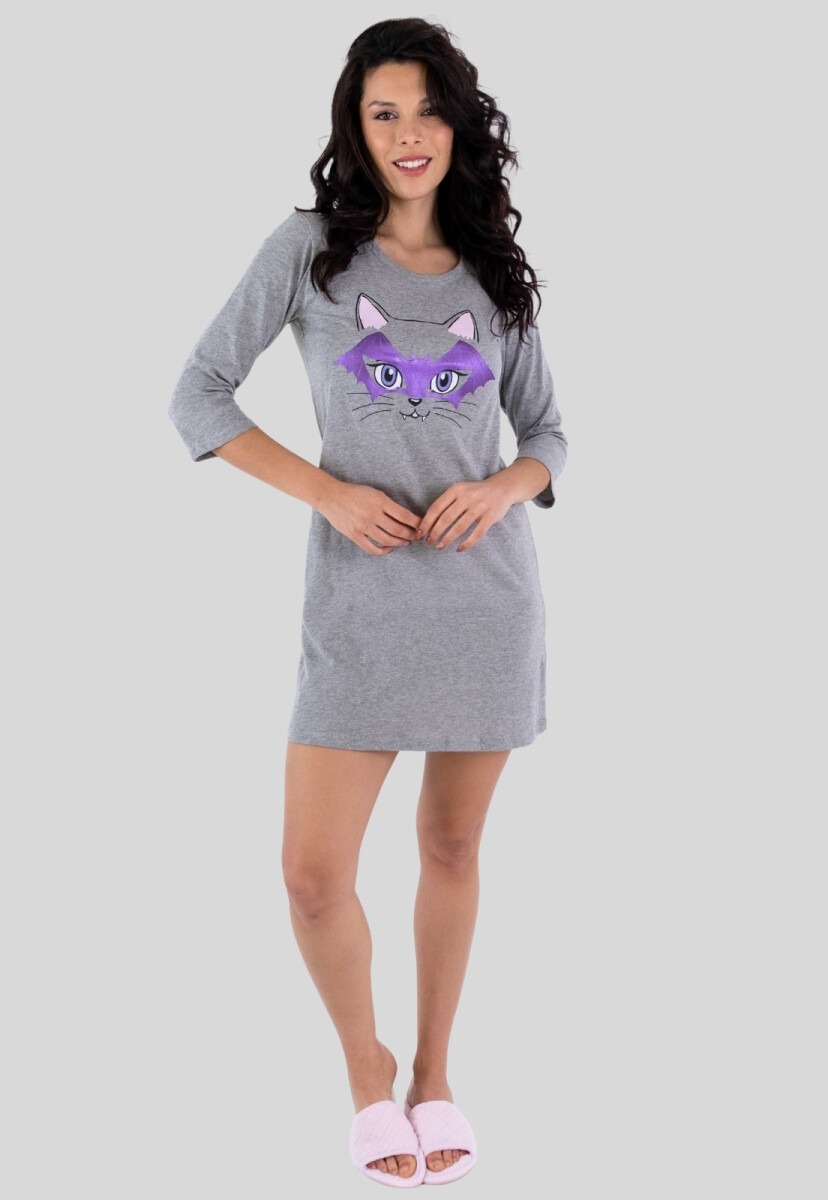 CAMISÓN ALGODÓN - GRIS 