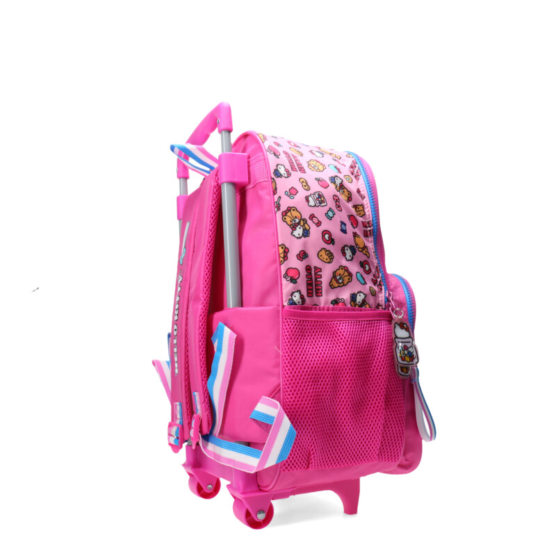 Mochila Hello Kitty 16" Con Carro Rosado - Fucsia