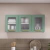Aéreo 3 Puertas Vidrio Bella - Steel Verde