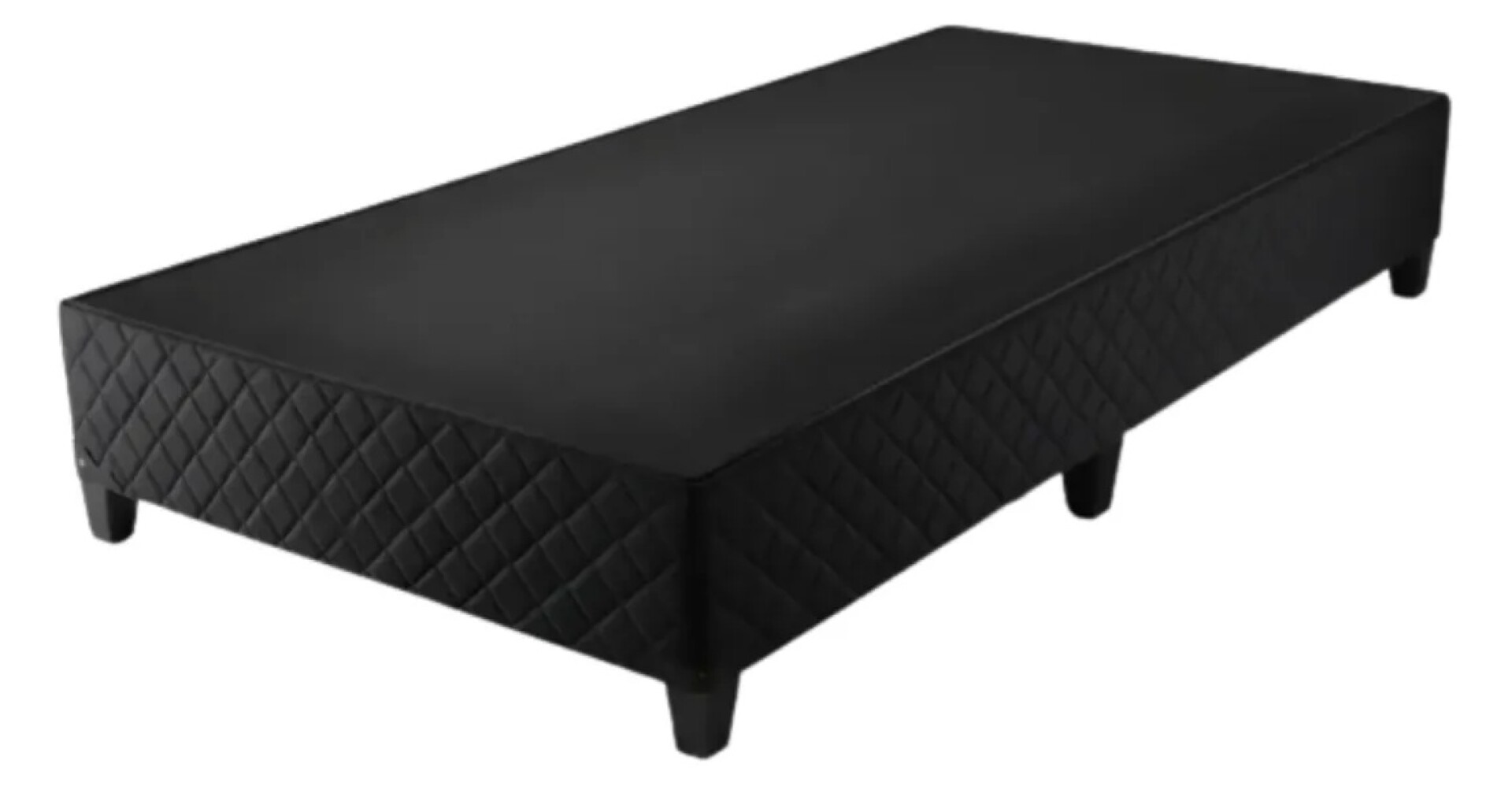 Box Para Sommier Capitoneado Con Patas Una Plaza Negro - Negro 