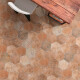 PORCELANATO HEXAGONAL MATE TERRACOTA RUSTICO 22X25 ABADIA GAMAS DE TERRACOTA