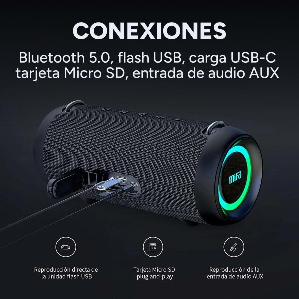 Parlante Mifa A90 Bluetooth Inalámbrico Portátil IPX8 60W Color Negro