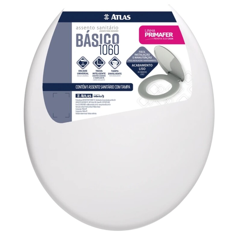 Asiento de inodoro acolchonado Universal Atlas BLANCO