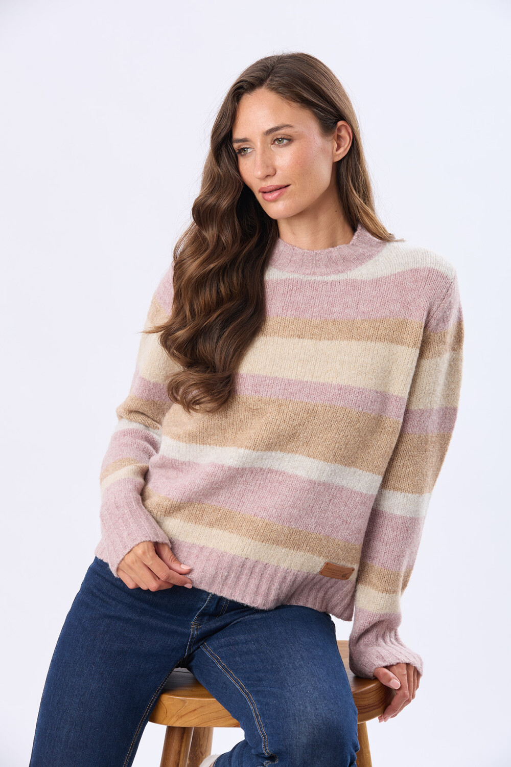 BUZO RAYADO Rosa