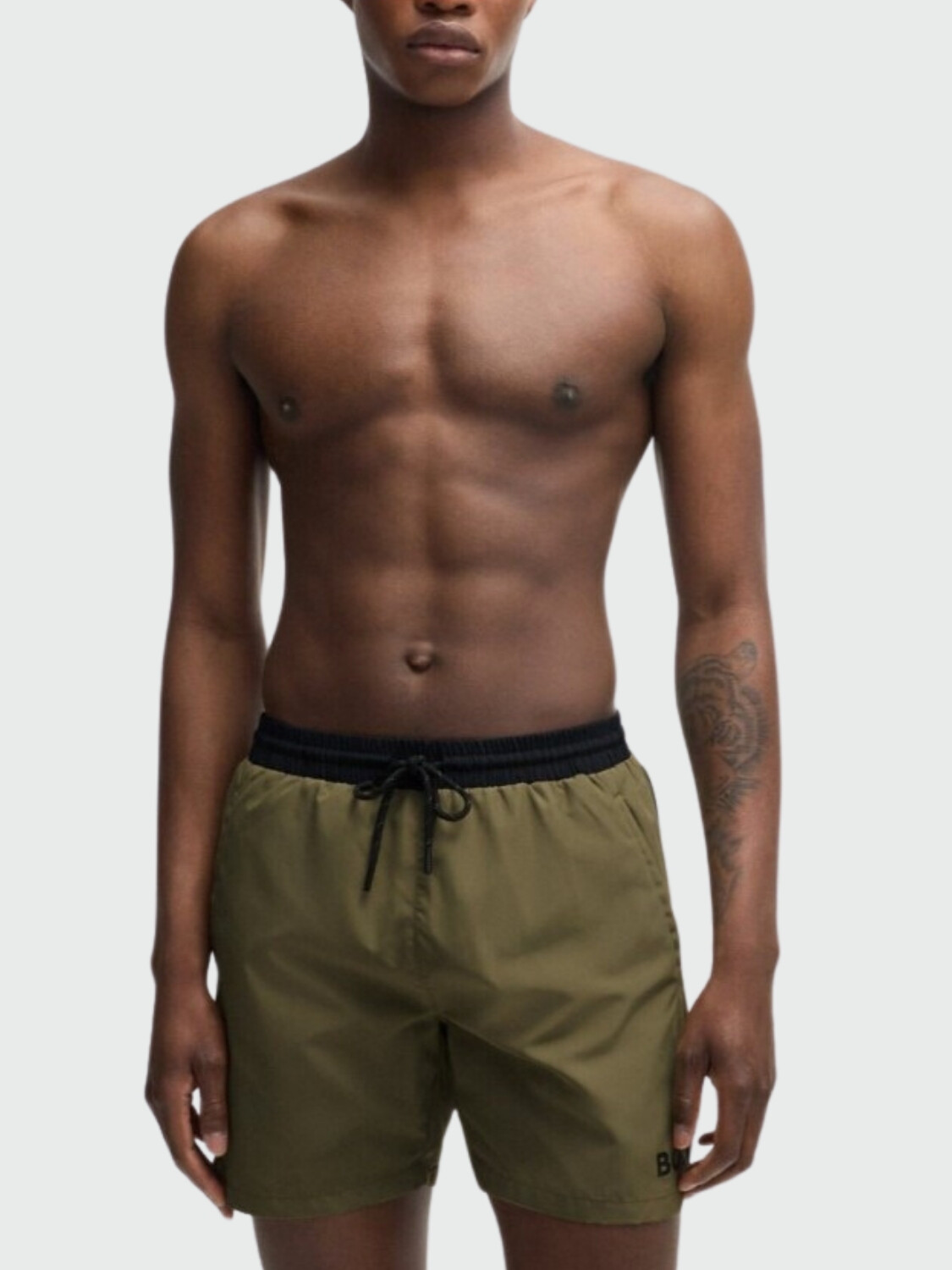 HUGO BOSS Shorts de Baño Rápido con Estampado de Logo Verde