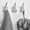 Gancho autoadhesivo doble acero inoxidable para pared plateado