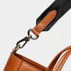 Shopper The Circle en cuero liso Cuoio
