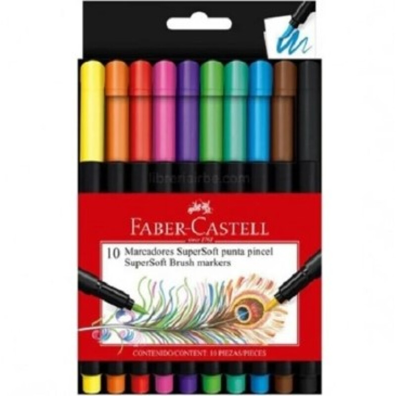 Marcador faber castell supersoft brush x10 Marcador Faber Castell Supersoft Brush X10