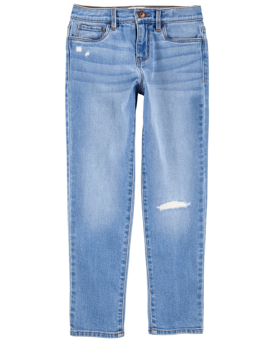 Pantalón de jean con detalles rasgados. Talles 6-8 