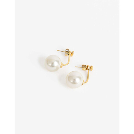 Aros Pasantes Perla Dorado