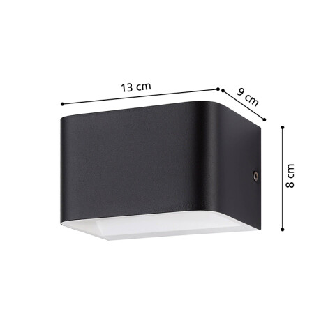 Lámpara de pared LED 6W aluminio negro SANIA4 EG1179