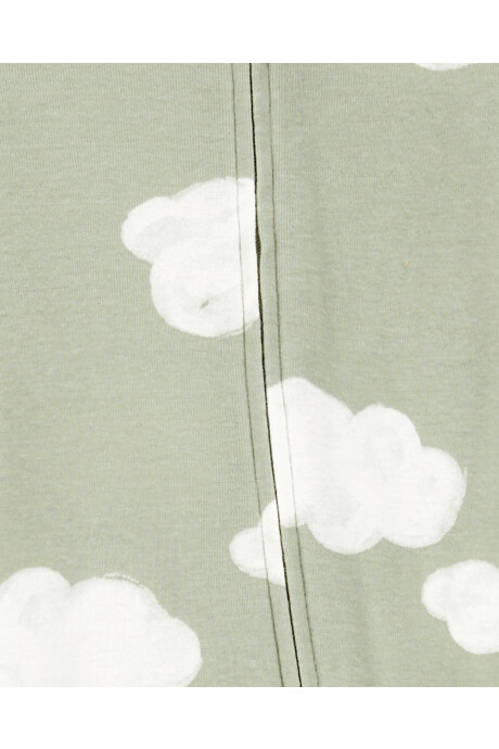 Pijama una pieza de algodón, con pie y gorro, diseño nubes Sin color