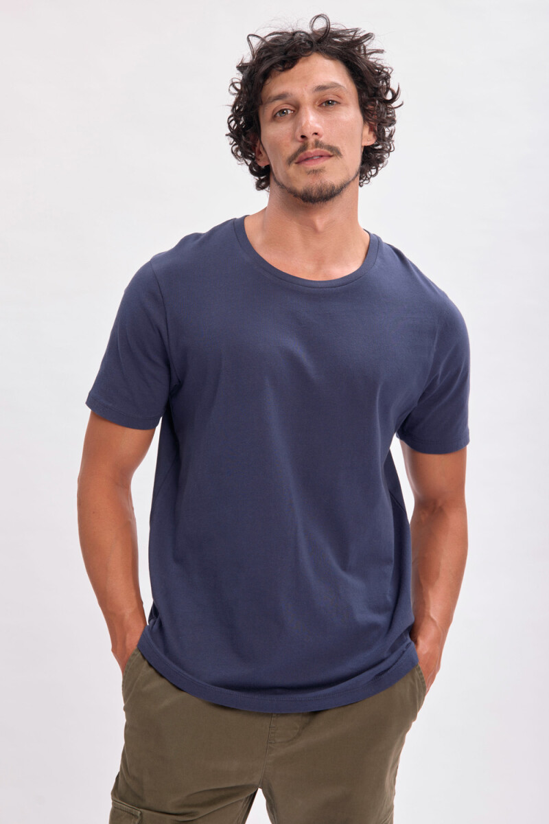 Remera manga corta cuello redondo Azul Marino
