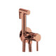 Ducha Higienica Embutida A La Pared Con Soporte Y Flexible Color Rose Gold, Linea Modena