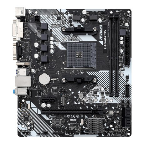 Asrock - Tarjeta Madre B450M-HDV R4.0 - Socket AM4. DDR4 3200+ (Oc). Dvi-d, D-sub, Hdmi. 4 X SATA3, 001