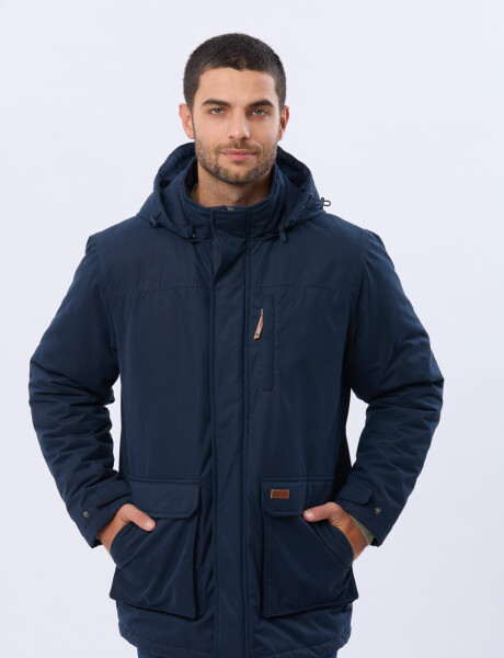 CAMPERA CON CAPUCHA DESMONTABLE Azul