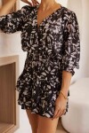 VESTIDO VALENTINA MINI NOIR VINTAGE FLOWER VESTIDO VALENTINA MINI NOIR VINTAGE FLOWER