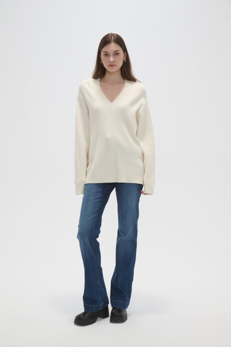 Sweater Varsity Crudo / Natural