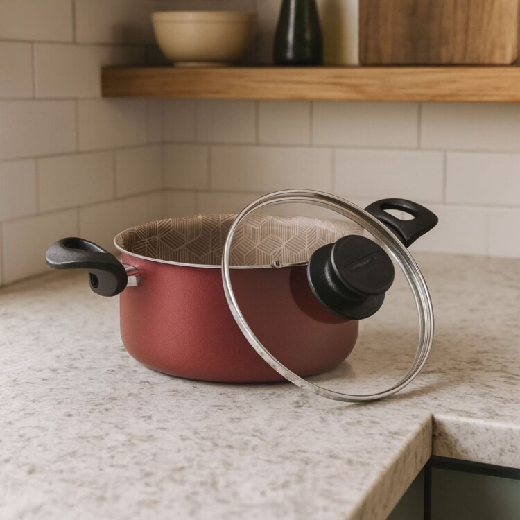 Olla Cacerola Antiadherente Tramontina Paris 20cm 2,9 litros BORDO