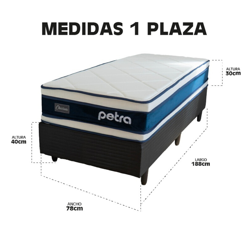 Sommier 100% Espuma 1 Plaza Petra Colchon 30cm Alto 150 Kg (Pausado) Sommier 100% Espuma 1 Plaza Petra Colchon 30cm Alto 150 Kg (pausado)