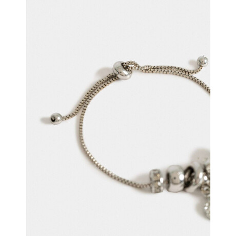 Pulsera Flexible Con Corazon Plateado