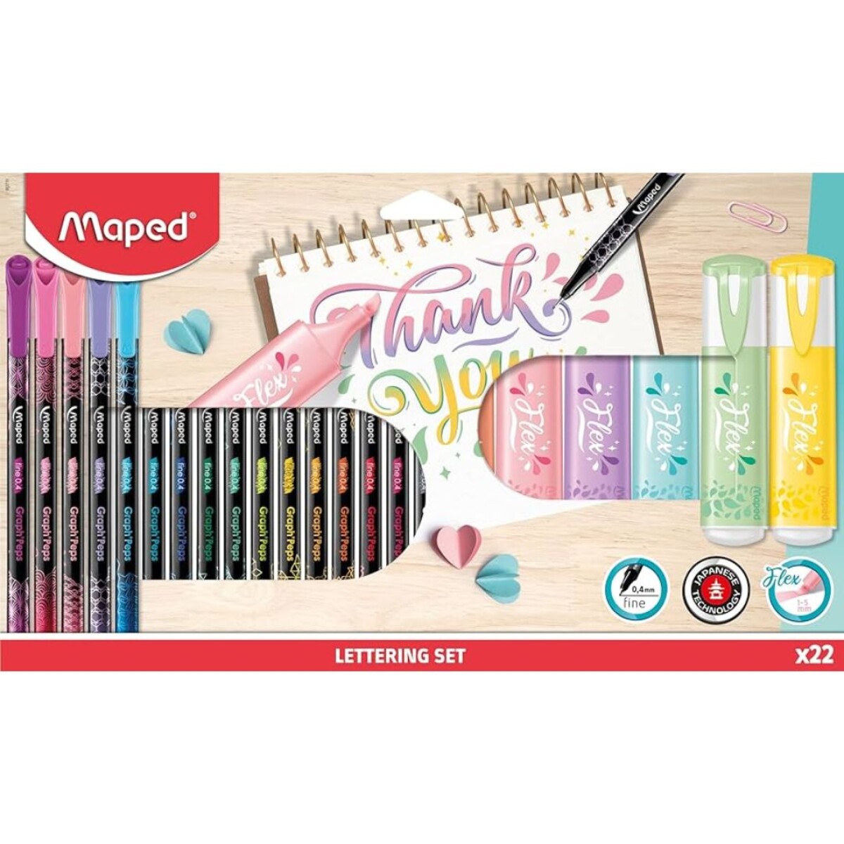 Set Lettering pastel x22- Maped - Set Lettering Pastel X22- Maped 