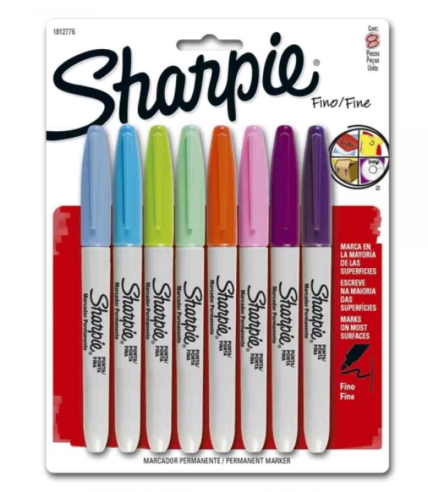 Blister x 8 marcador permanente finos colores fashion S/C
