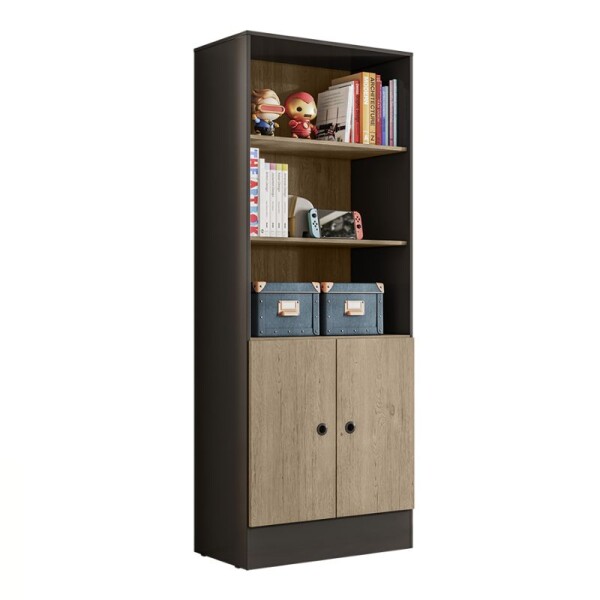 ARMARIO 2 PUERTAS 3 ESTANTES - NEGRO MATE/RUSTICO ARMARIO 2 PUERTAS 3 ESTANTES - NEGRO MATE/RUSTICO