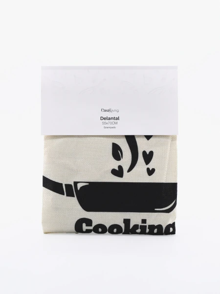 DELANTAL PRINT COOKING IS LOVE NATURAL