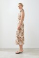 Maxi falda animal print beige