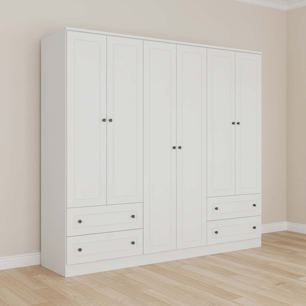 PLACARD 6 PUERTAS MDF BLANCO AMERICANO PLUS